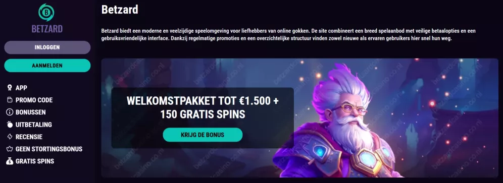 Betzard casino welkomstbonus 250% tot €4.000 + 350 gratis spins — claim nu jouw aanbod